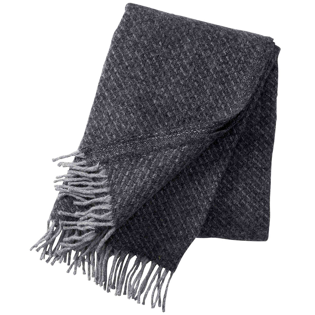 Fogg mörkgrå ullpläd
