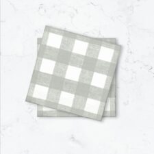 Pappservett Gingham Grågrön
