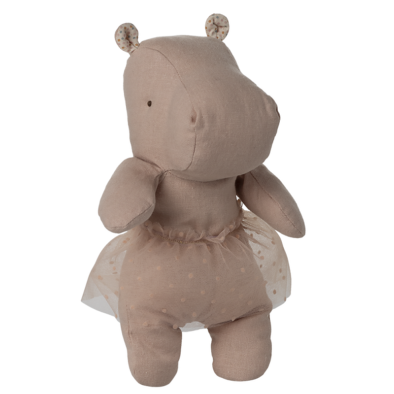Maileg Safari friends Hippo w. skirt Small Soft rose
