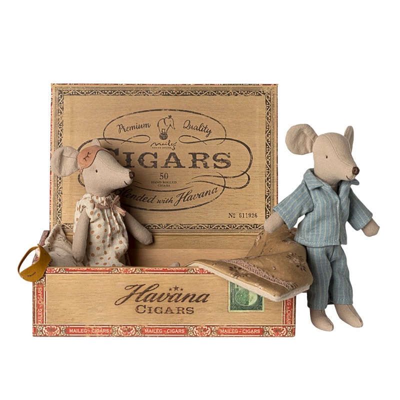 Maileg Mum & Dad mice in cigarbox - Bild 2